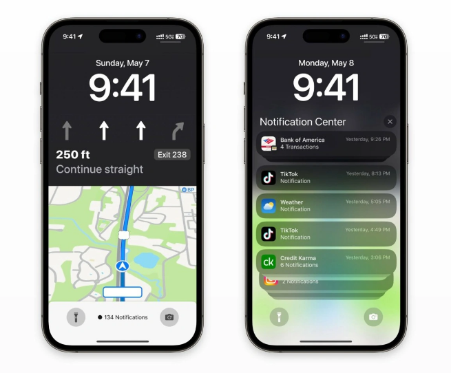 祁门苹果维修服务分享iOS17锁屏地图导航半屏显示长什么样 